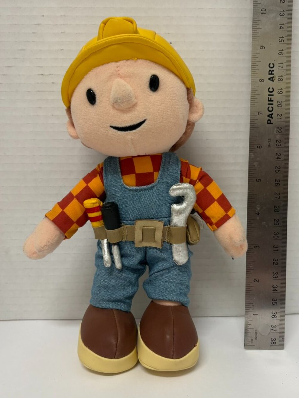 Bob the Builder Plush Stuffed Doll 2004 Small Overalls Yellow Hat RARE